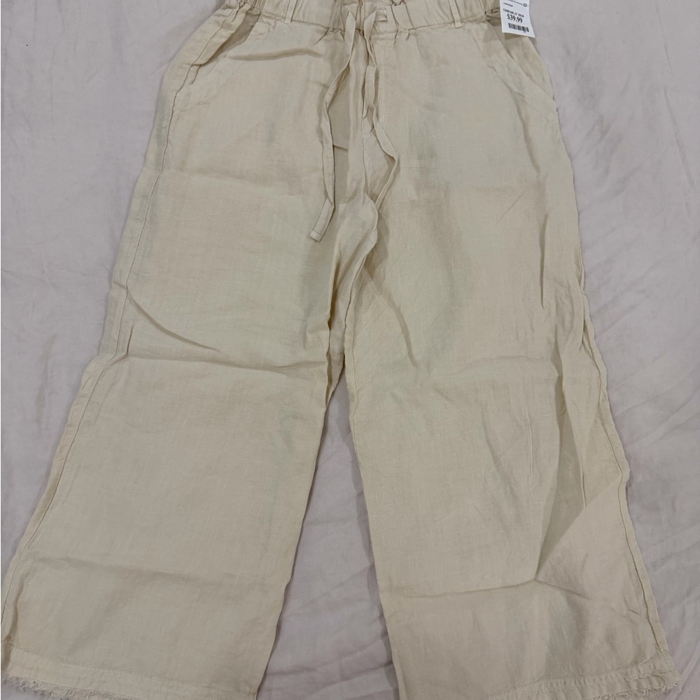 Cloth & Stone Cream Cropped Pants